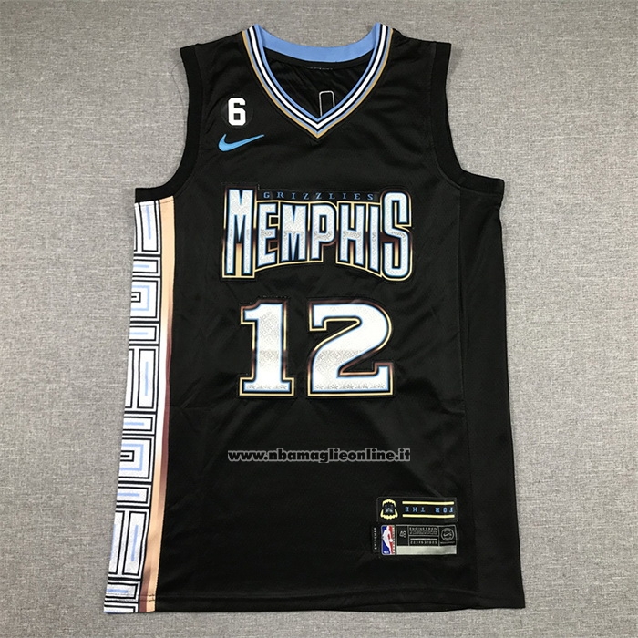 Maglia Memphis Grizzlies Ja Morant #12 Citta 2022-23 Nero